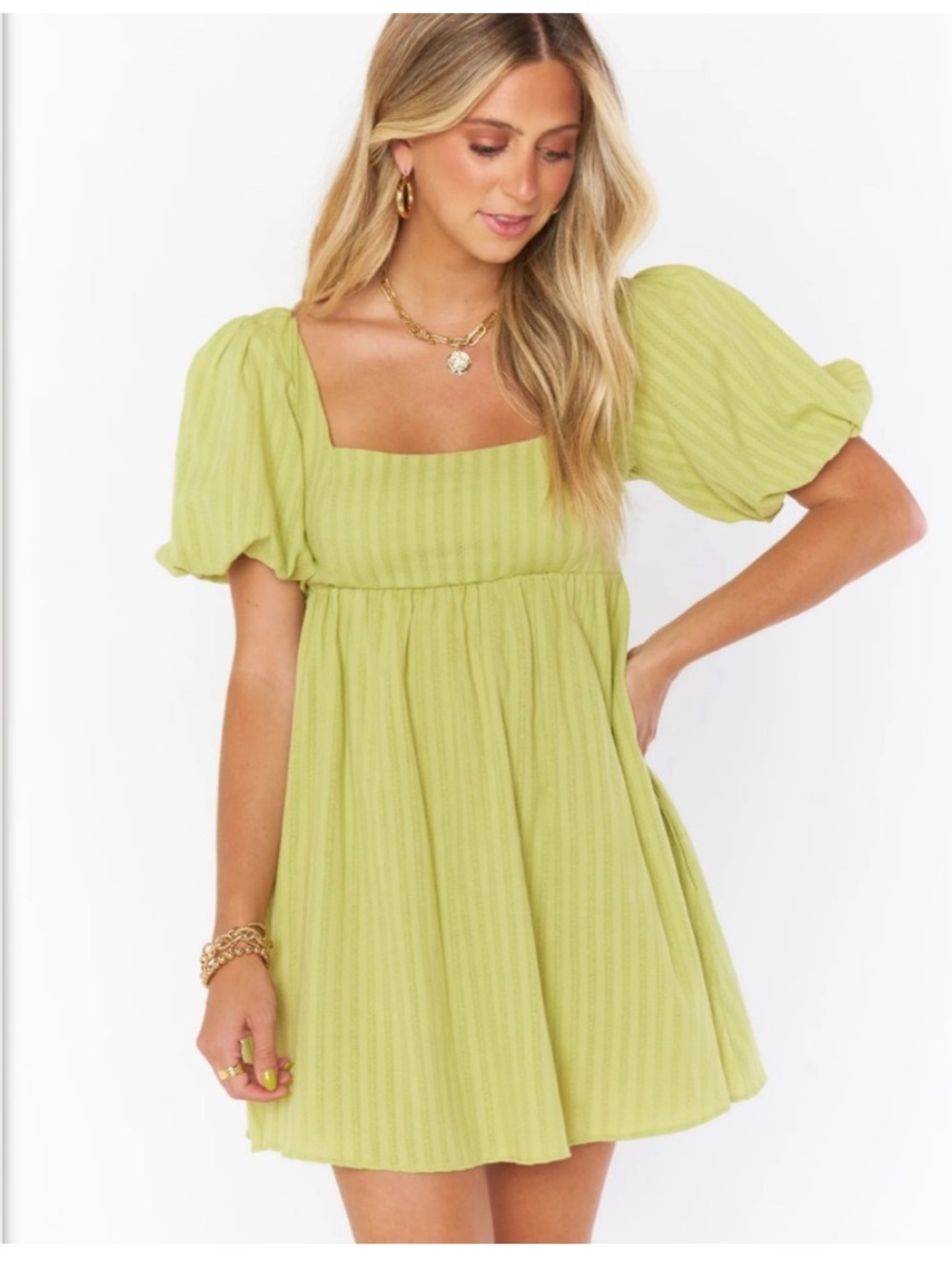 Mumu 100% cotton Puff-Sleeve Dress